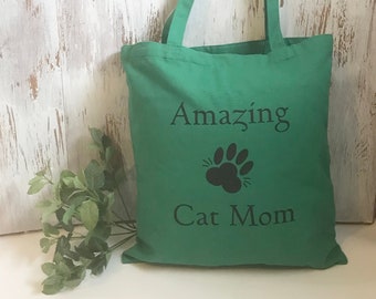 Canvas Cat Bag, Cat Bag, Canvas Pet Bag, Cat Mom Canvas Bag, Cat Mom Bag, Ladies Canvas Bag, Kitty Canvas Bag,