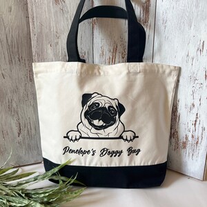 Bolsa de lona personalizada para perros, bolsa de lona personalizada para perros, bolsa de lona para perros, bolsa con nombre para perros