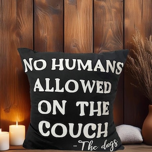 No Humans Allowed On The Couch Pillow Case, Funny Dog Throw Pillow