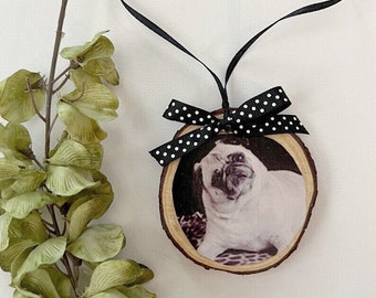 Personalized Dog Ornament, Photo Ornament, Pet Photo + Name, Custom Ornament Christmas, Wood Personalized Dog Lover, Ornament Gift,