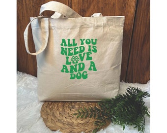 Canvas Bag, Dog Canvas Bag, Pet Canvas Bag, Dog Mom Dad Canvas Bag, Dog Mom Bag, Canvas Shopping Bag, Canvas Beach Bag, Pet Bag