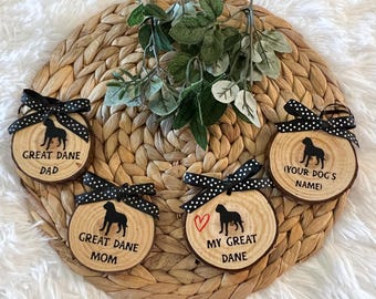 Personalisierte Deutsche Dogge Holz Ornament, Geschenk für Tierliebhaber