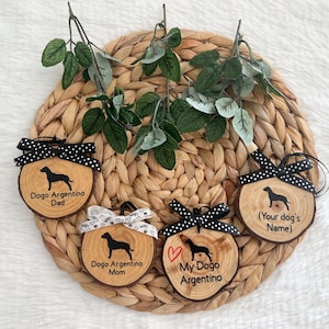 Dogo Argentino Dog Ornament, Personalized Wood Pet Ornament, Pet Gift Ornament, Pet Lover, Dog Mom Dad Ornament, Handcrafted, Christmas