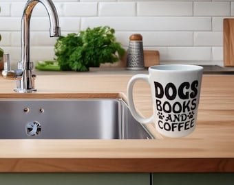 Dog Books Coffee Mug, Pet Lover Gift