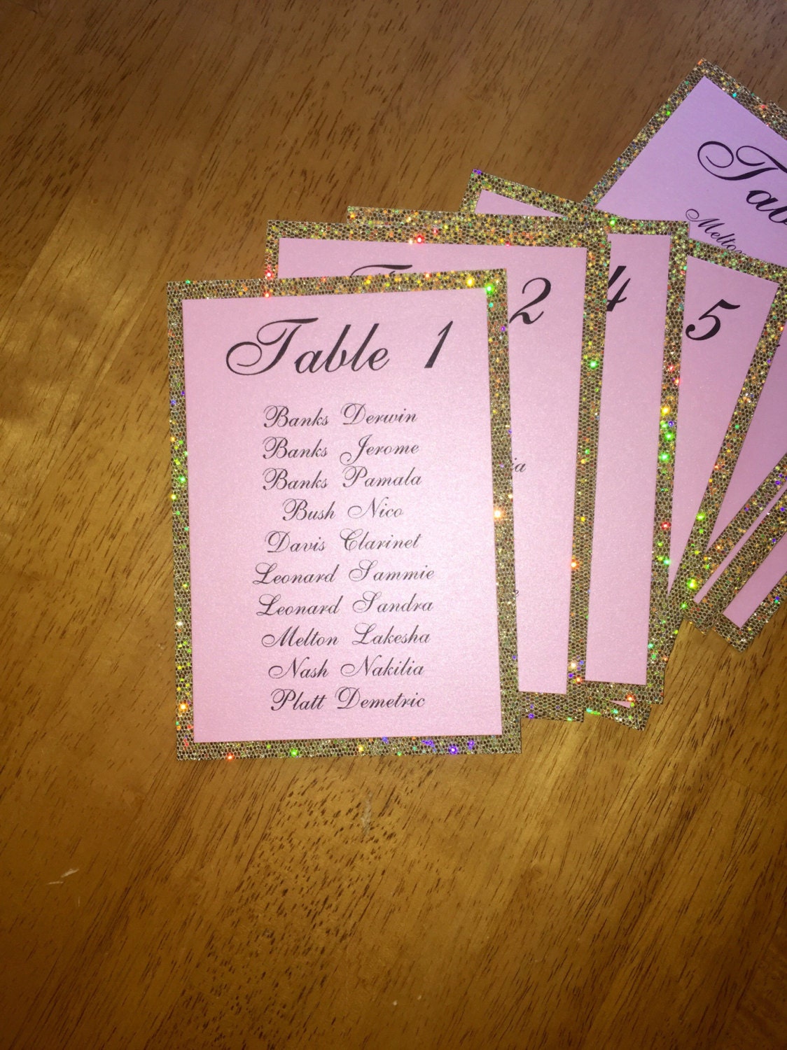 table assignment cards