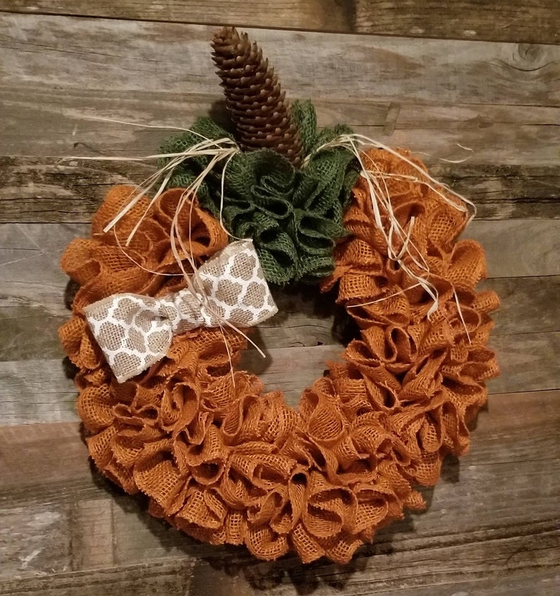 Thanksgiving wreath fall decor! Halloween wreath Super cute burlap pumpkin wreath pumpkin wreath Fall wreath autumn wreath