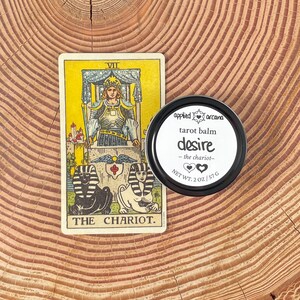 DESIRE [ the chariot ] — hand-poured tarot balm infused with chickweed and black tourmaline OR citrine