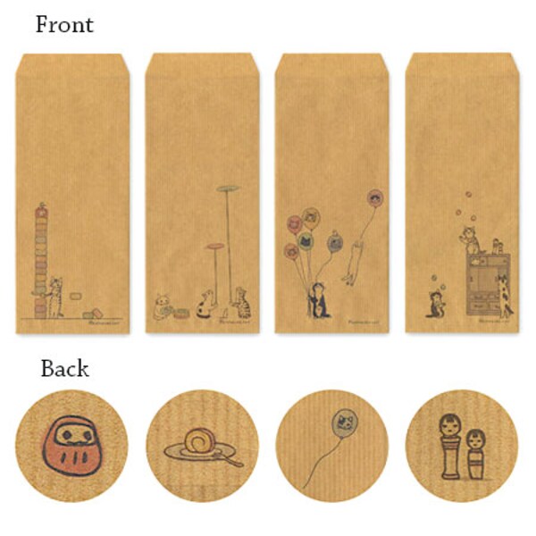 Comportamiento gato"Daruma Otoshi" músculo Kraft papel envolvente conjunto