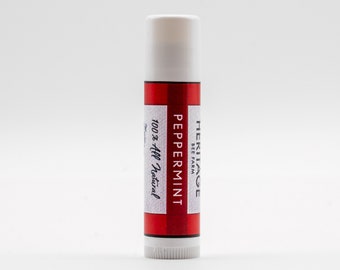 All Natural Peppermint Lip Balm made with Beeswax