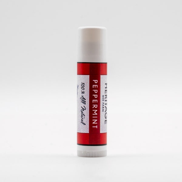 All Natural Peppermint Lip Balm made with Beeswax