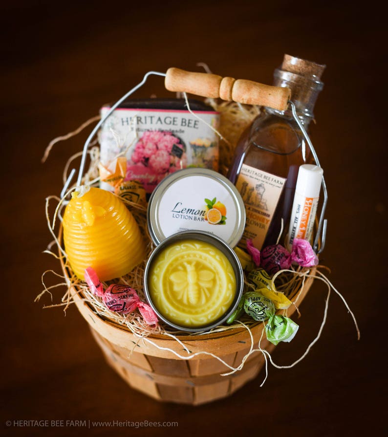 Beautiful Unique Gift Basket from the Hive Raw Honey Handmade Soap Lip Balm Lotion Bar The Perfect Gift image 1