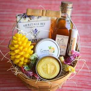 Beautiful Unique Gift Basket from the Hive Raw Honey Handmade Soap Lip Balm Lotion Bar The Perfect Gift image 2