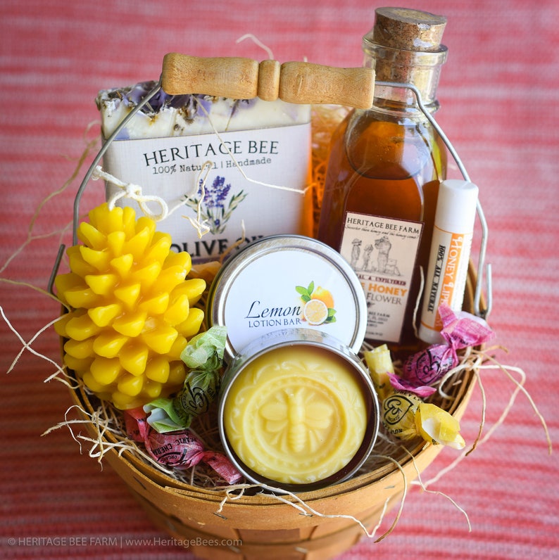 Beautiful Unique Gift Basket from the Hive Raw Honey Handmade Soap Lip Balm Lotion Bar The Perfect Gift image 2