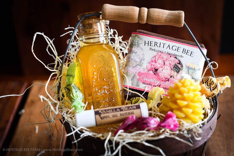 Cute Gift Basket Raw Honey and Handmade Soap Gift Baskets Etsy