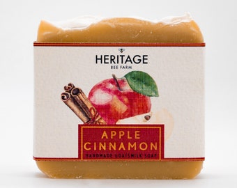 Apple Cinnamon Made with Goats Milk - Handmade Cold Process Soap, Natural Ingrediants