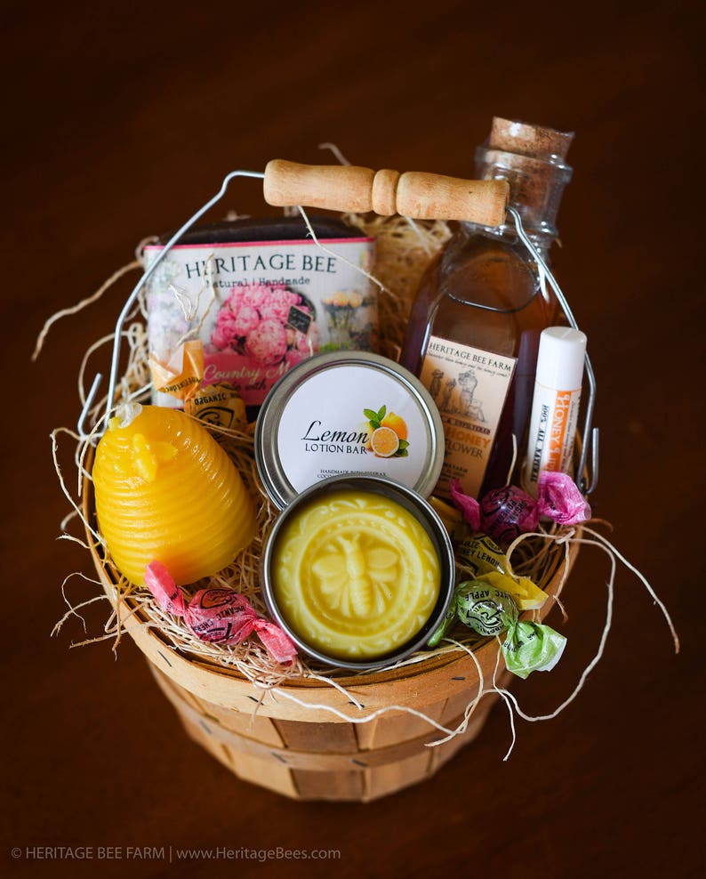 Beautiful Unique Gift Basket from the Hive Raw Honey Handmade Soap Lip Balm Lotion Bar The Perfect Gift image 3