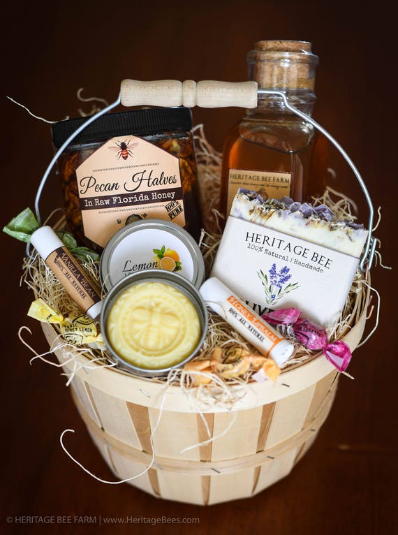 Father's Day Gift Basket Mens Raw Honey and Hive Gift Baskets