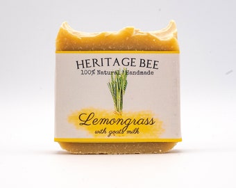 All Natural Lemongrass Goats Milk Soap - Handmade Cold Process Soap