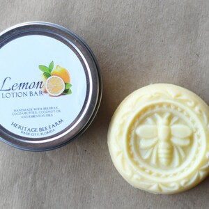 Beeswax Lotion Bar Heritage Handmade Soap. Moisturizes, Repairs and Restores Skin. All natural scented with essential oils, unscented image 2