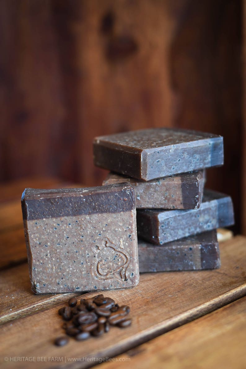 All Natural Coffee Scrub Handmade Soap Java and Peppermint Etsy