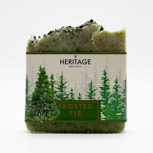 Frosted Fir - Handmade Soap With Nettle Leaf Holiday Handmade Soap for Gifts or use all year long!
