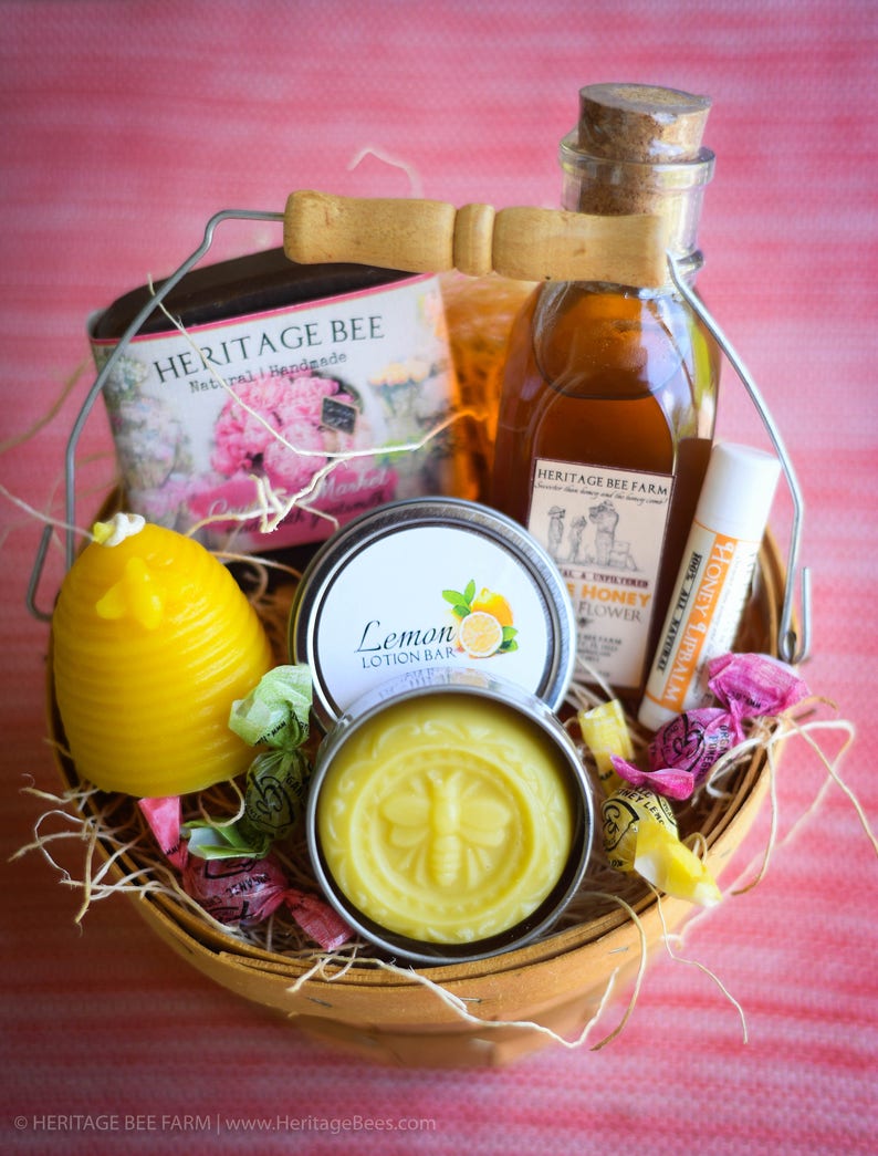 Beautiful Unique Gift Basket from the Hive Raw Honey Handmade Soap Lip Balm Lotion Bar The Perfect Gift image 5