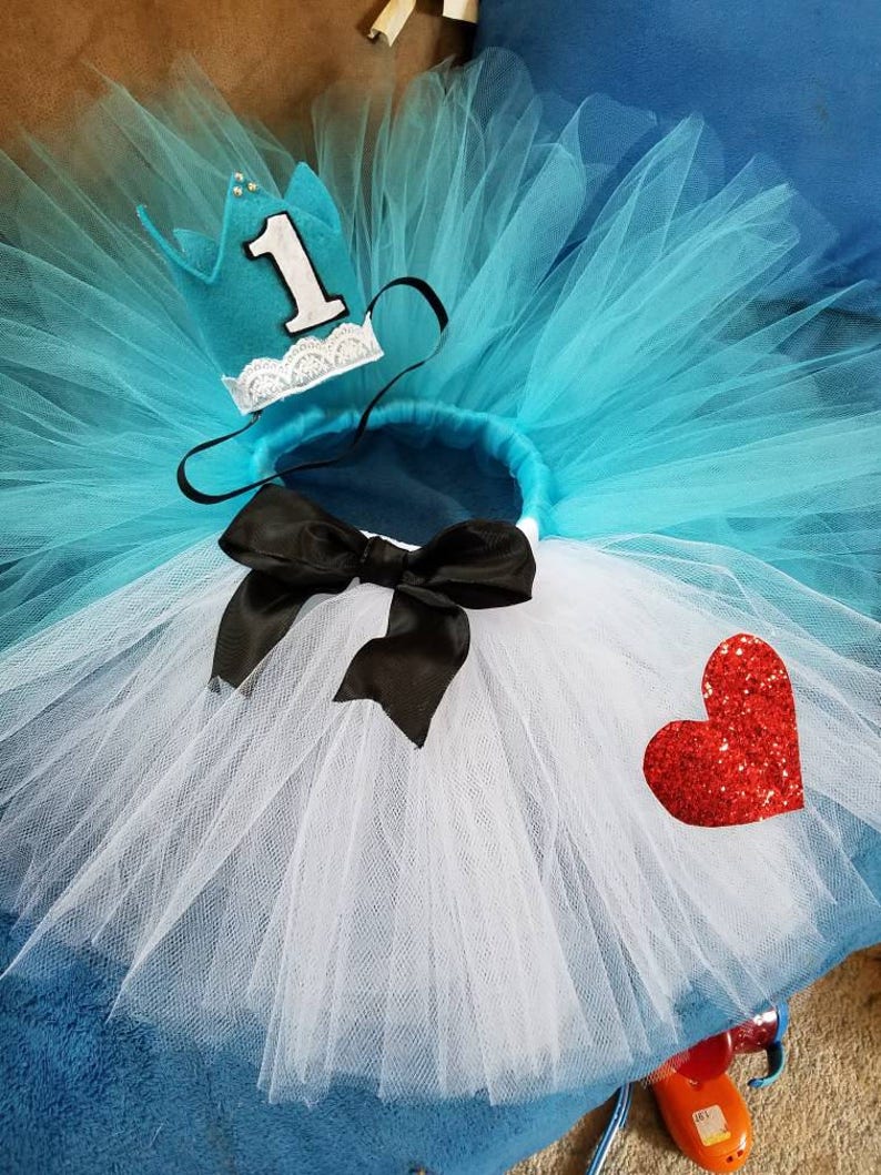 birthday crown and tutu Halloween Alice in wonderland tutu outfit wonderland Alice in Onederland first birthday Alice tutu