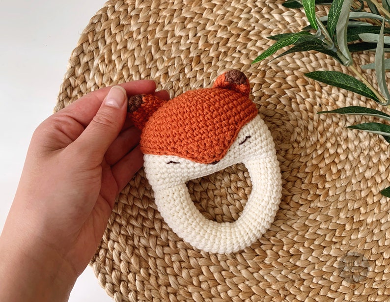 Sleepy Fox Baby Rattle Teether PDF Crochet Pattern Etsy