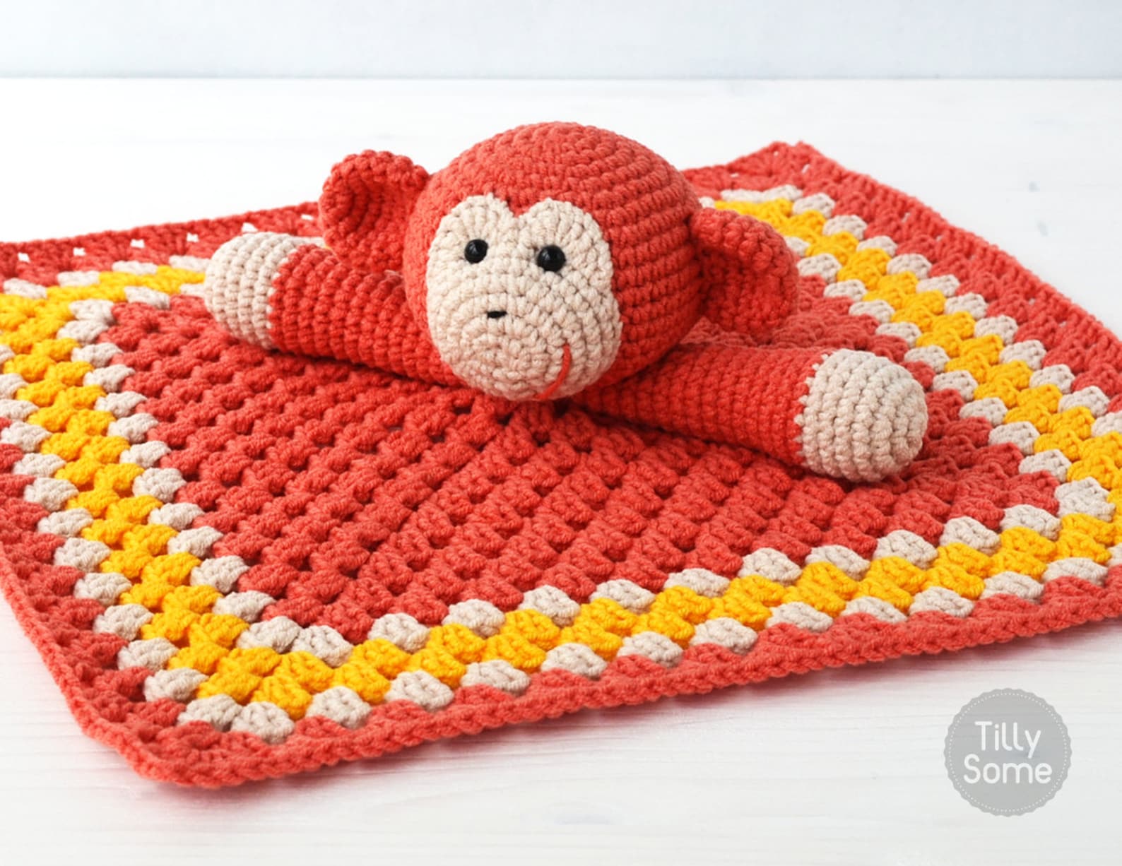 Monkey Lovey Pattern Security Blanket Crochet Lovey Baby Etsy