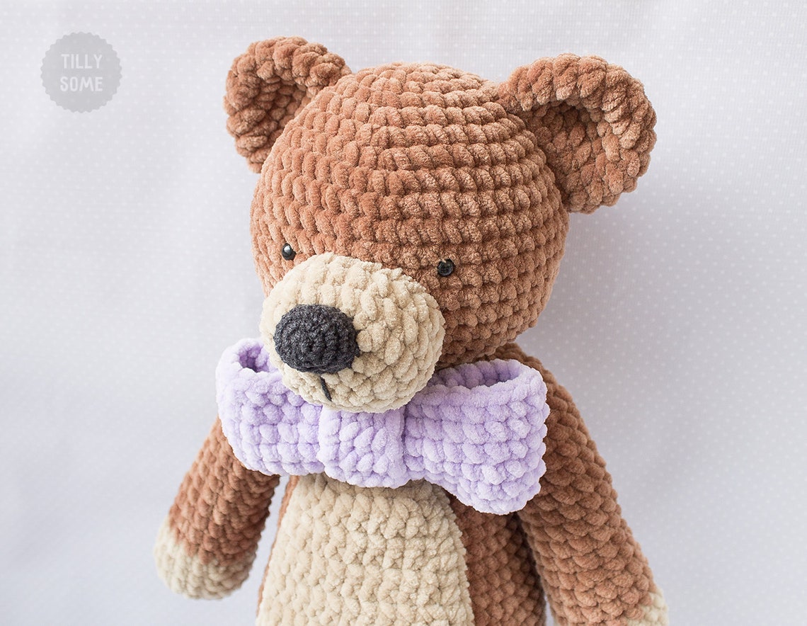 Big Plush Teddy Bear Crochet Pattern Large Crochet Toy Etsy