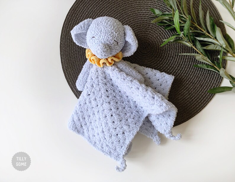 Sleepy Elephant Lovey Crochet Pattern Security Blanket Etsy