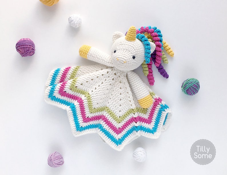 Sweet Unicorn Lovey Pattern Security Blanket Crochet Lovey Etsy