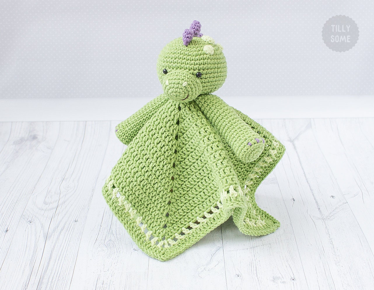 Crochet Pattern Security Blanket Din the Dino Lovey Security Etsy