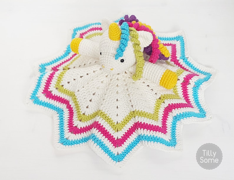 Sweet Unicorn Lovey Pattern Security Blanket Crochet Lovey Etsy