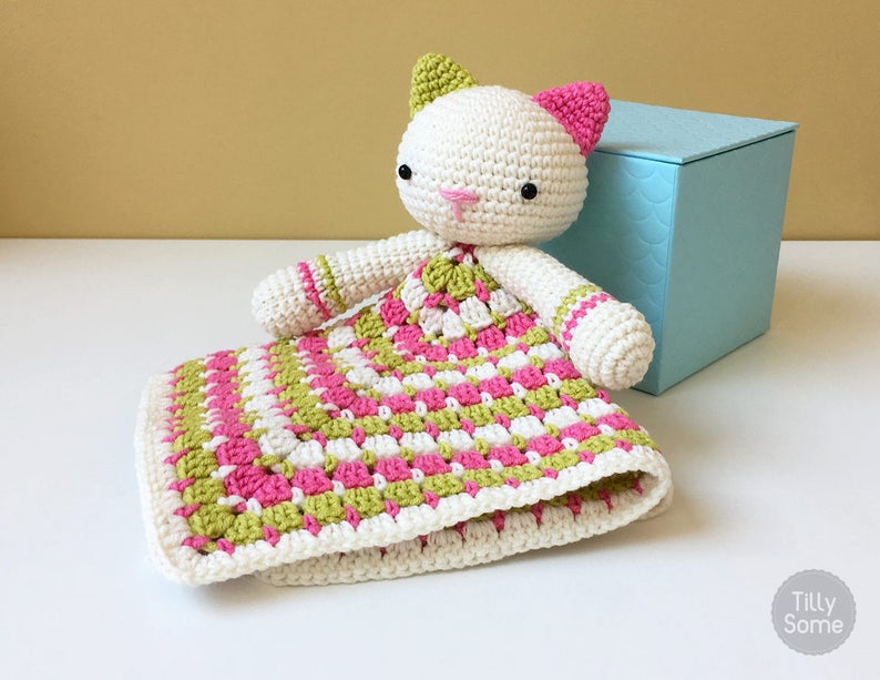 Kitty Lovey Pattern Security Blanket Crochet Lovey Baby Etsy