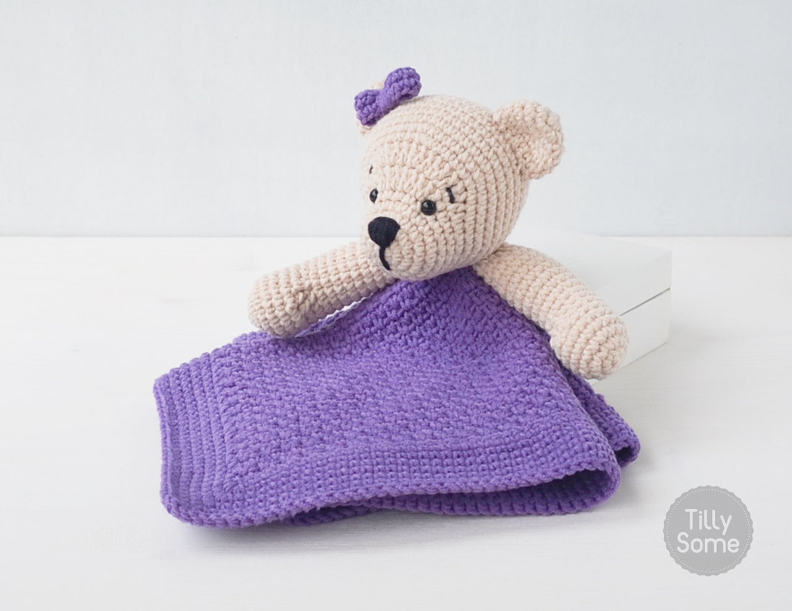 Teddy Bear Lovey Pattern Security Blanket Crochet Lovey Etsy