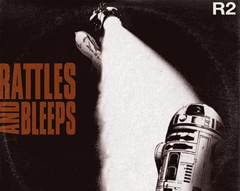 Star Wars (R2D2 C3PO) / U2 Rattle and Hum 'Vinyl Record Album Cover' Mash Up Parody Art Print