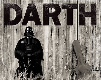 Star Wars ( Darth Vader ) /Johnny Cash American Recordings 'Vinyl Record Album Cover' Mash Up Parody Art Print