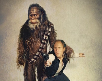 Star Wars (Han Solo and Chewbacca ) / Harry and the Hendersons Mash Up Parody Art Print