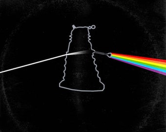 Doctor Who (Dalek) / Pink Floyd Dark Side of the Moon 'Vinyl Record Album Cover' Art Print
