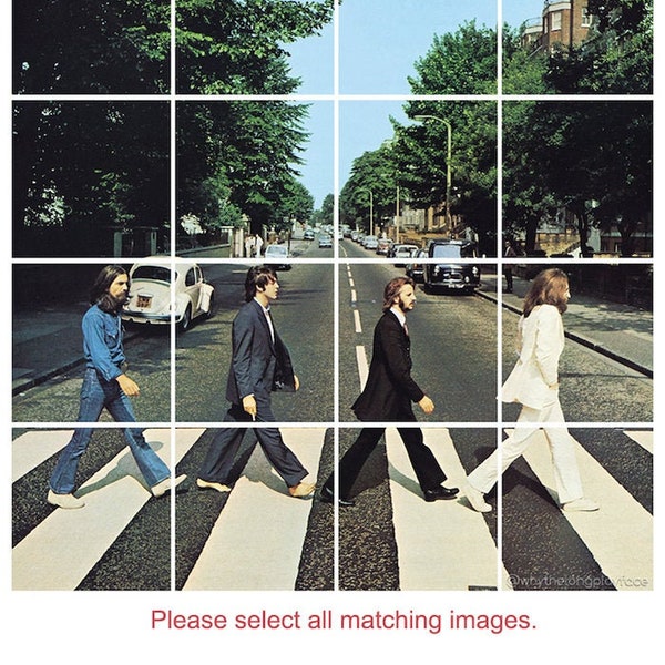 Select all images with...The Beatles Abbey Road / Not a robot mash up parody art print