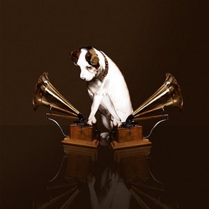 His Masters Beats RCA / HMV / His Masters Voice Nipper the Dog and Gramophone DJ Art Print image 2