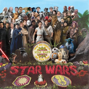 Star Wars New Trilogy / The Beatles  (Sgt Pepper) &#39;Vinyl Record Album Cover&#39; Mash Up Parody Art Print