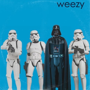 Star Wars (Darth Vader/Stormtroopers)  / Weezer Blue Album &#39;Vinyl Record&#39; Mash Up Parody Art Print