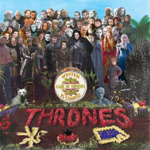 Game of Thrones / The Beatles Sgt Pepper 'Vinyl Record Album Cover' Mash Up Parody Art Print image 1
