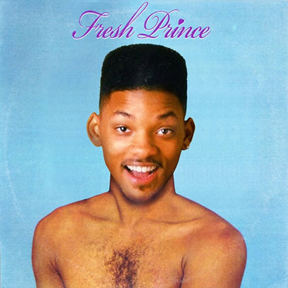 Will Smith Der frische Prinz von Bel Air / Prinz 'Vinyl Schallplatte Album  Cover' Mash Up Parodie Kunstdruck - .de