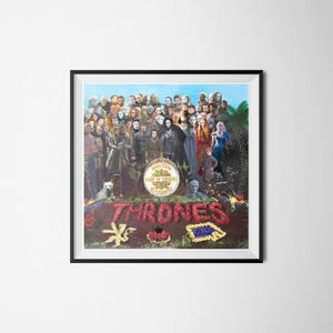 Game of Thrones / The Beatles Sgt Pepper 'Vinyl Record Album Cover' Mash Up Parody Art Print image 2