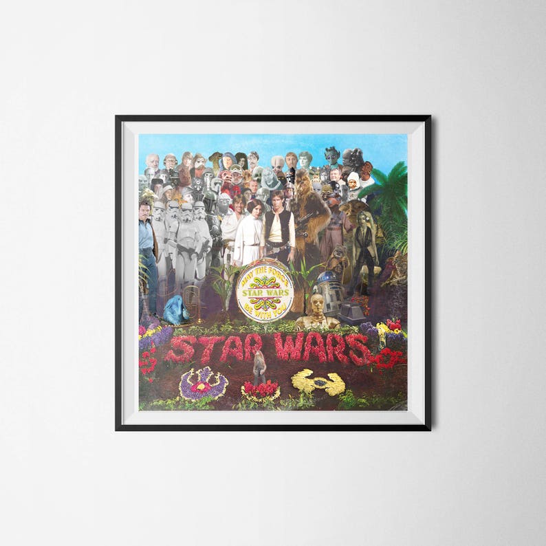 Star Wars / The Beatles Sgt Pepper 'Vinyl Record Album Cover' Mash Up Parody Art Print image 2