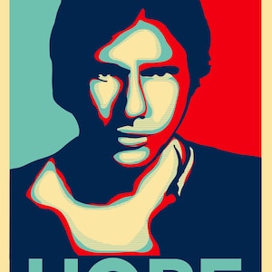 Star Wars Han Solo /Hope Obama Mash Up Parody Art Print image 1