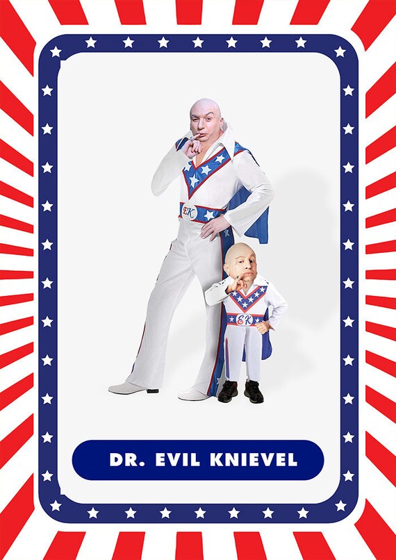 Austin Powers Dr Evil Und Mini Me Bose Knievel Mash Up Etsy